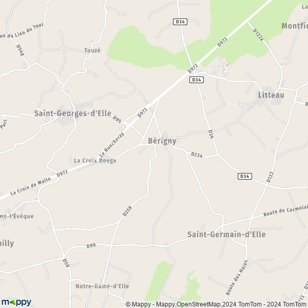 La carte pour la ville de Bérigny 50810