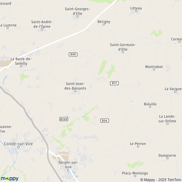 La carte pour la ville de Saint-Jean-des-Baisants, 50810 Saint-Jean-d'Elle