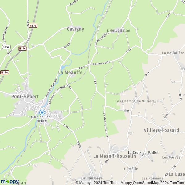 La carte pour la ville de La Meauffe 50880