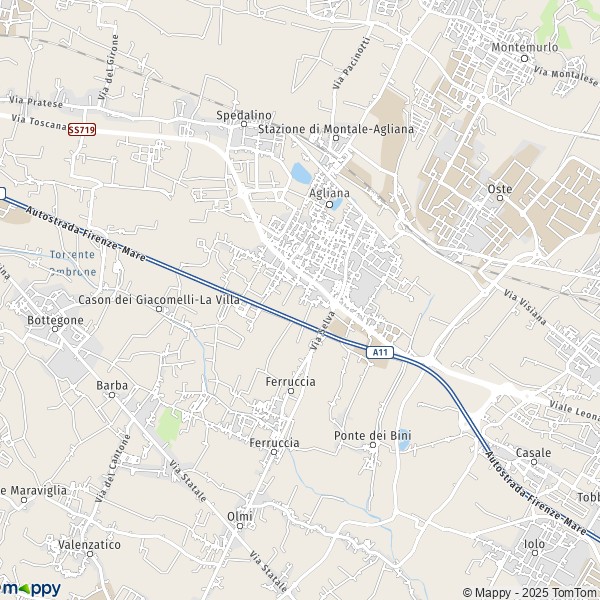 La carte pour la ville de Agliana 51031