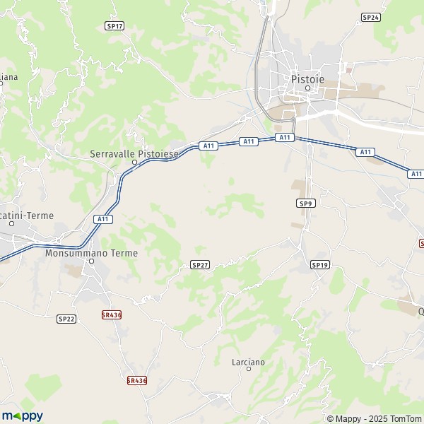 La carte pour la ville de Serravalle Pistoiese 51034