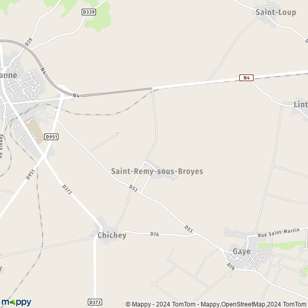 La carte pour la ville de Saint-Remy-sous-Broyes 51120