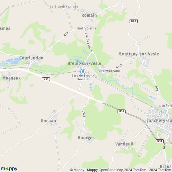 La carte pour la ville de Breuil-sur-Vesle 51140