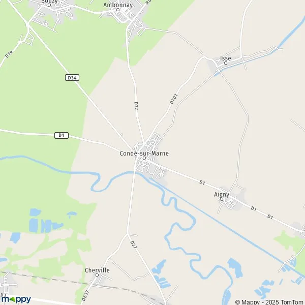 Plan CondésurMarne carte de CondésurMarne (51150) et infos pratiques