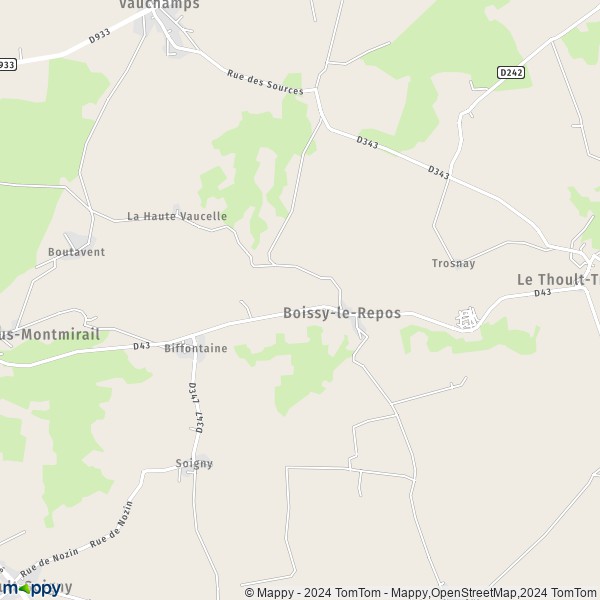 La carte pour la ville de Boissy-le-Repos 51210
