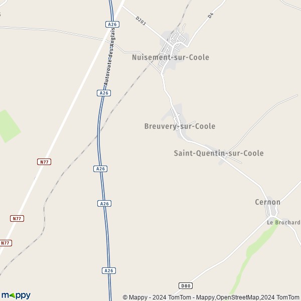 La carte pour la ville de Breuvery-sur-Coole 51240