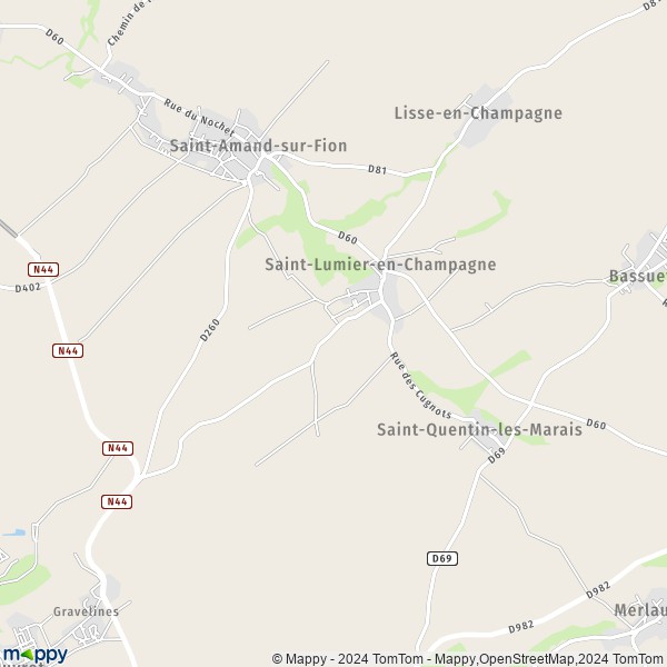 La carte pour la ville de Saint-Lumier-en-Champagne 51300