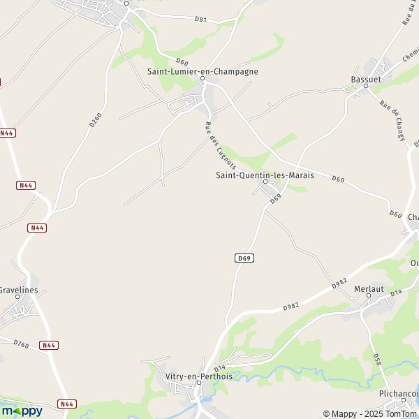 La carte pour la ville de Saint-Quentin-les-Marais 51300