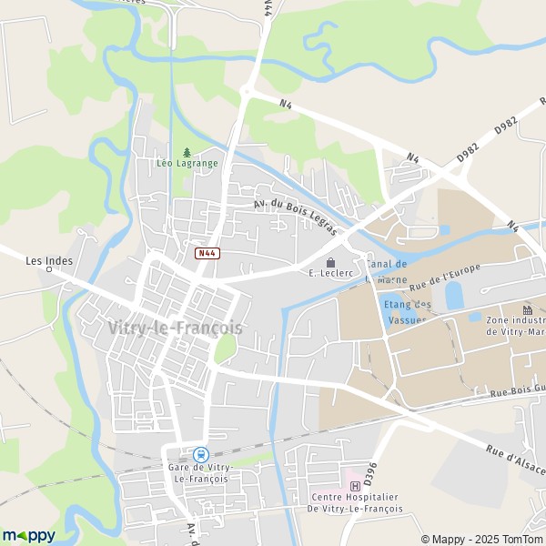 La carte pour la ville de Vitry-le-François 51300