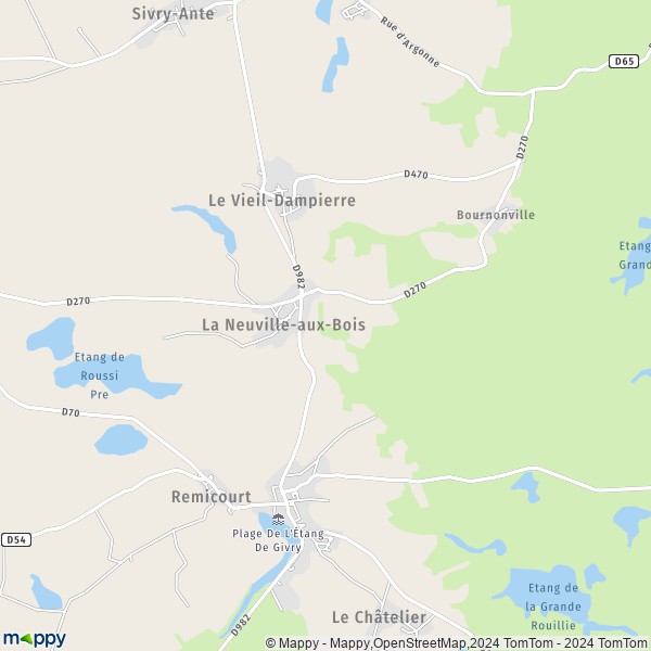 La carte pour la ville de La Neuville-aux-Bois 51330