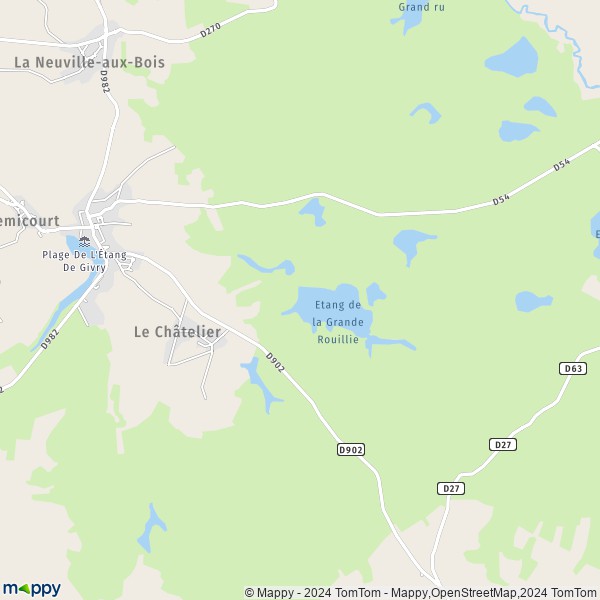 La carte pour la ville de Le Châtelier 51330