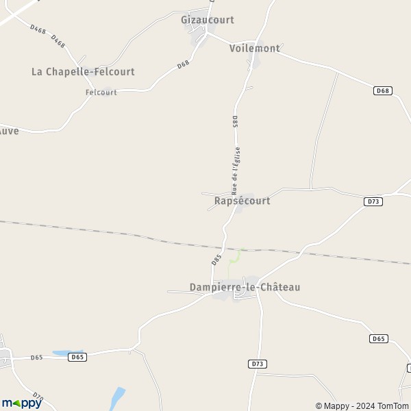 La carte pour la ville de Rapsécourt 51330