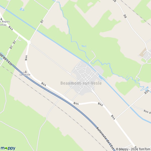 La carte pour la ville de Beaumont-sur-Vesle 51360