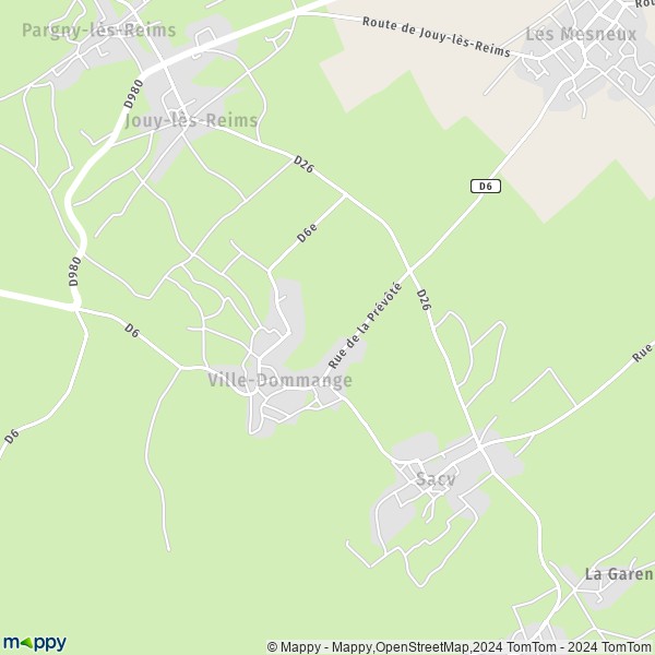 La carte pour la ville de Ville-Dommange 51390