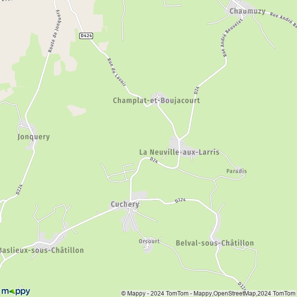 La carte pour la ville de La Neuville-aux-Larris 51480