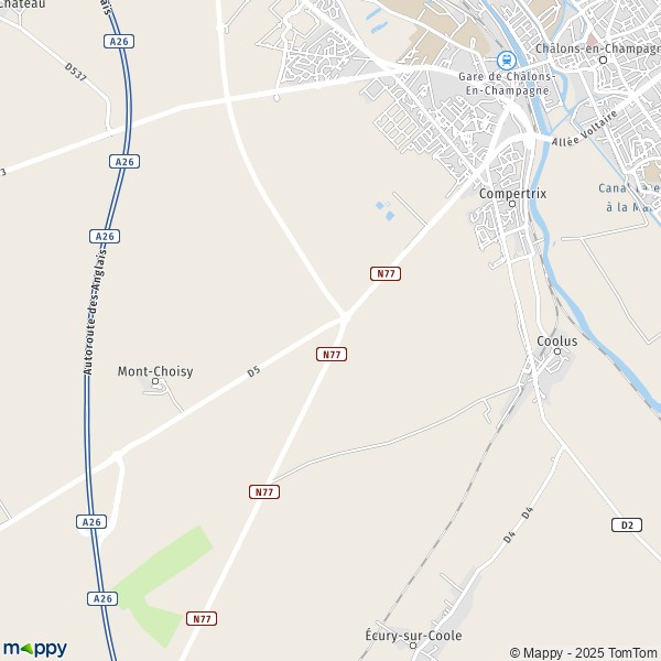 La carte pour la ville de Compertrix 51510