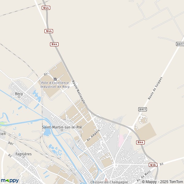 La carte pour la ville de Saint-Martin-sur-le-Pré 51520