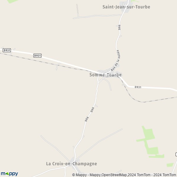 La carte pour la ville de Somme-Tourbe 51600