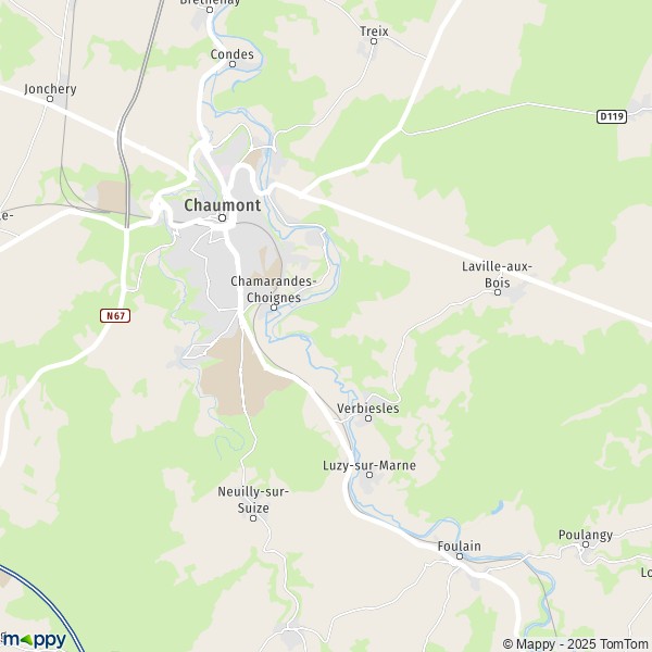 La carte pour la ville de Chaumont 52000