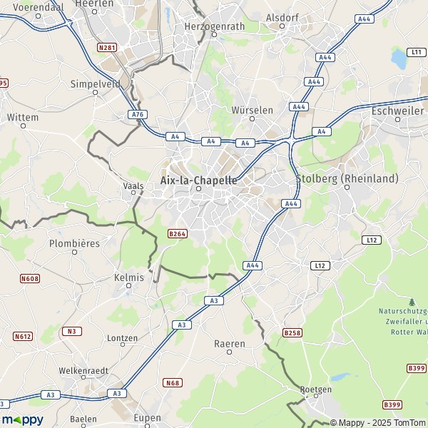 La carte pour la ville de 52062-52080 Aix-la-Chapelle