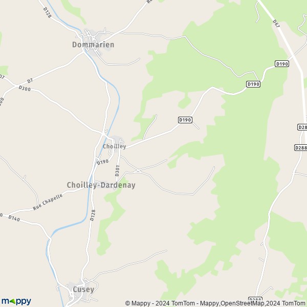 La carte pour la ville de Choilley-Dardenay 52190