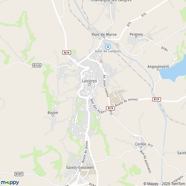 La carte pour la ville de Langres 52200