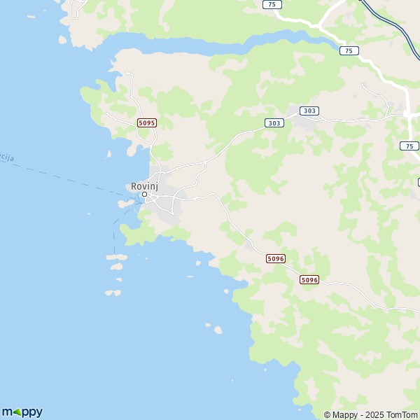 La carte pour la ville de Rovinj 52210