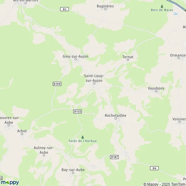 Plan SaintLoupsurAujon carte de SaintLoupsurAujon (52210) et