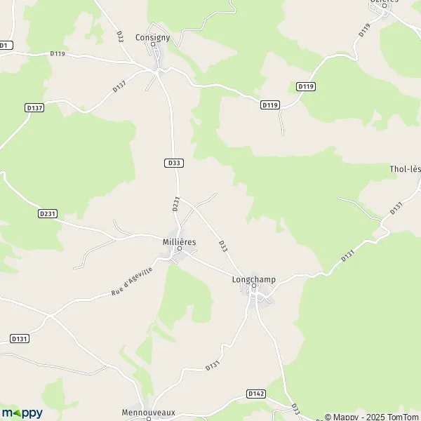 Plan Millières carte de Millières (52240) et infos pratiques