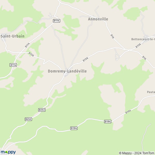 La carte pour la ville de Domremy-Landéville 52270