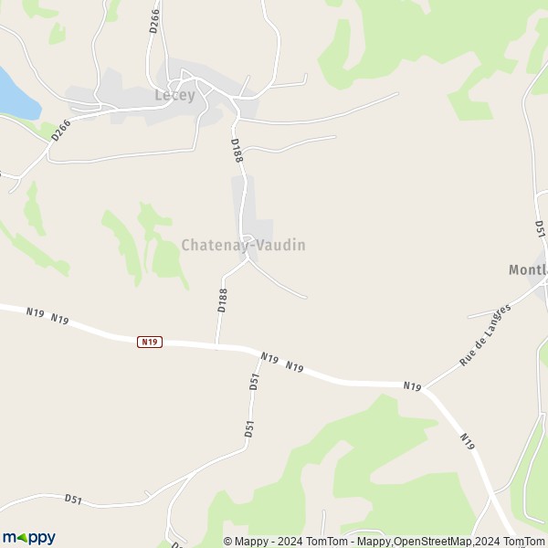 La carte pour la ville de Chatenay-Vaudin 52360