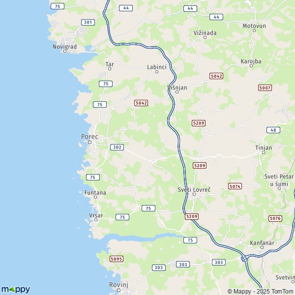 La carte pour la ville de Porec 52440