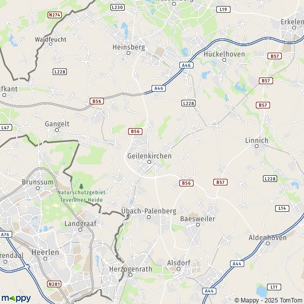 La carte pour la ville de 52511 Geilenkirchen