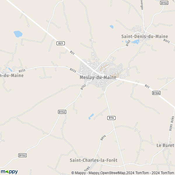 La carte pour la ville de Meslay-du-Maine 53170
