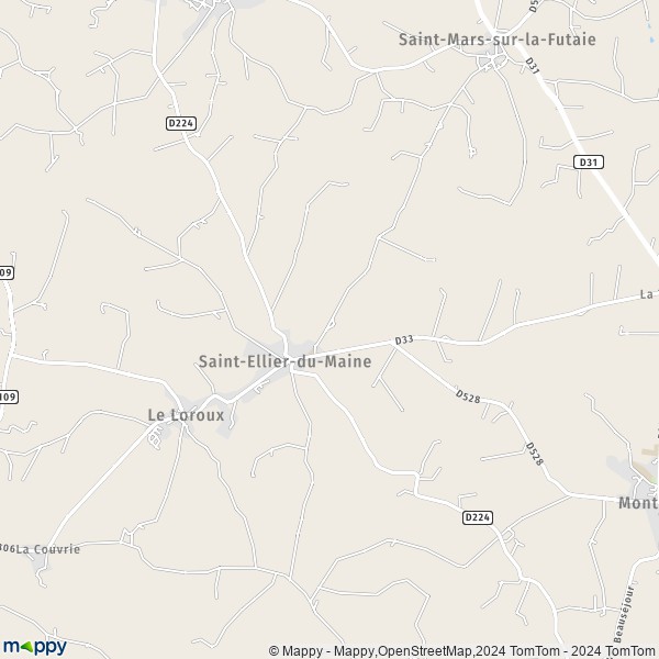 La carte pour la ville de Saint-Ellier-du-Maine 53220
