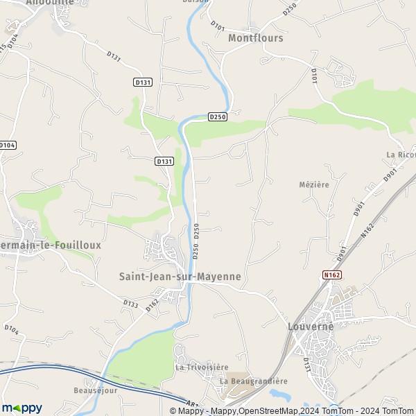 La carte pour la ville de Saint-Jean-sur-Mayenne 53240