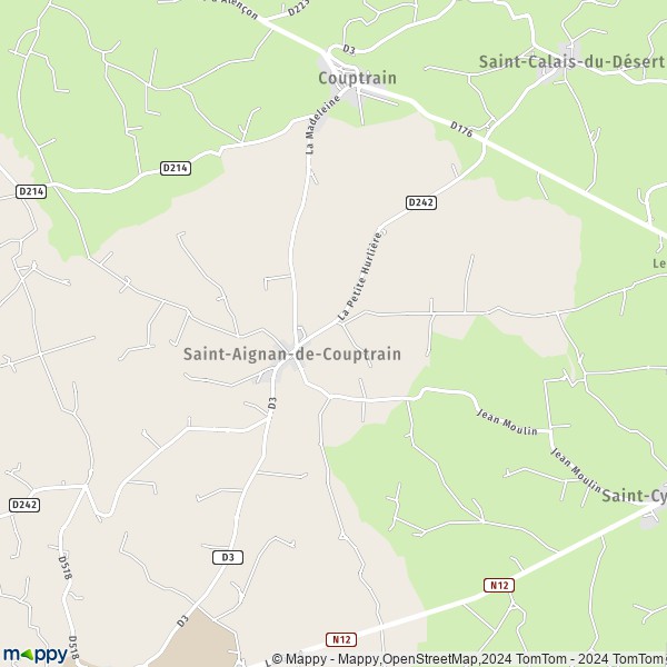 La carte pour la ville de Saint-Aignan-de-Couptrain 53250