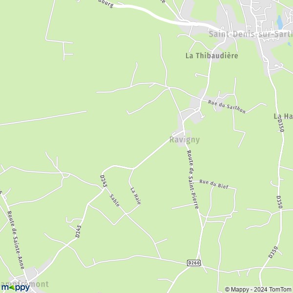 La carte pour la ville de Ravigny 53370