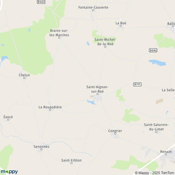 La carte pour la ville de Saint-Aignan-sur-Roë 53390