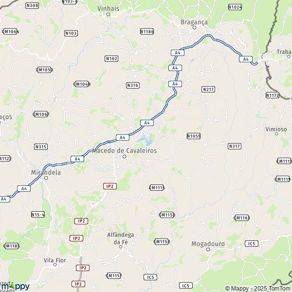 La carte pour la ville de 5340 Macedo de Cavaleiros