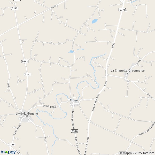 Carte La Roussière, 53400 Athée