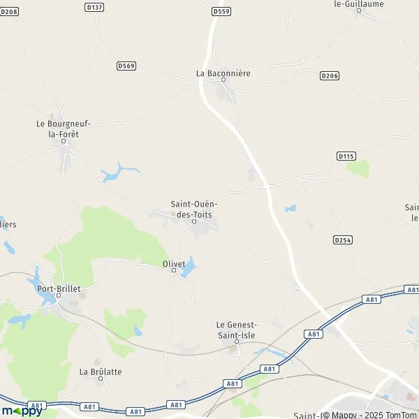 Plan saintouendestoits carte de saintouendestoits (53410) et