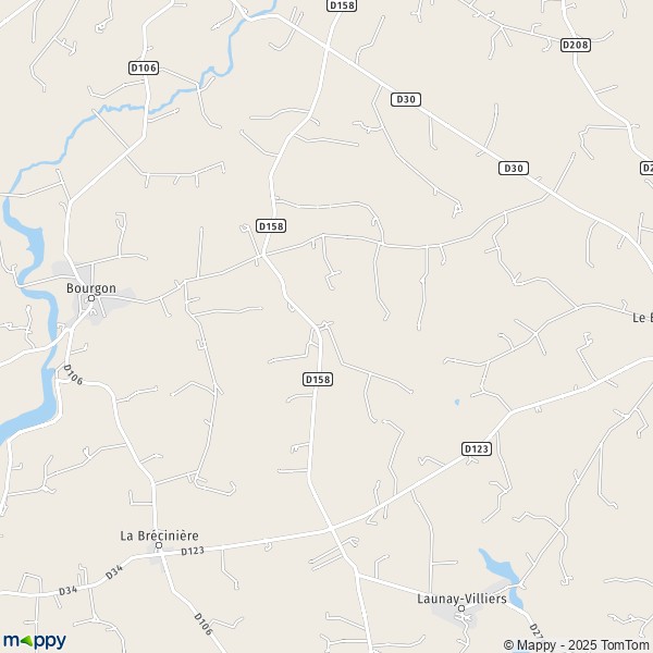 Carte Ville Étable, 53410 Bourgon