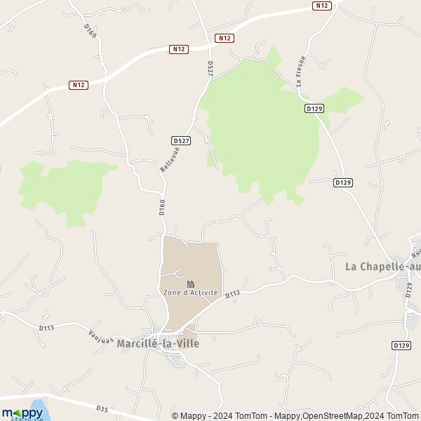 La carte pour la ville de Marcillé-la-Ville 53440