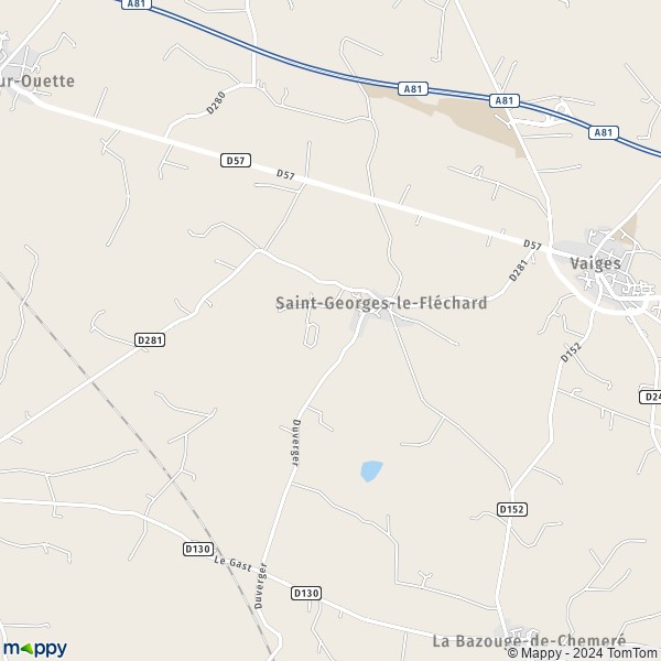 La carte pour la ville de Saint-Georges-le-Fléchard 53480