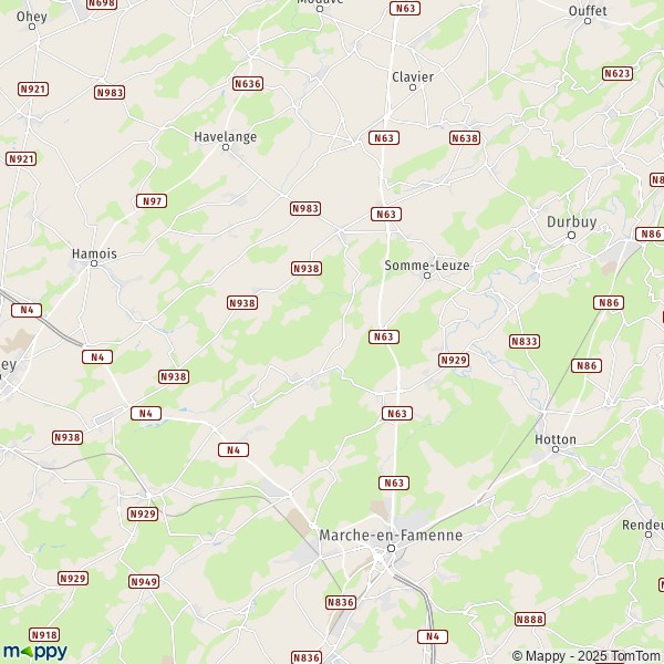 La carte pour la ville de 5377 Somme-Leuze