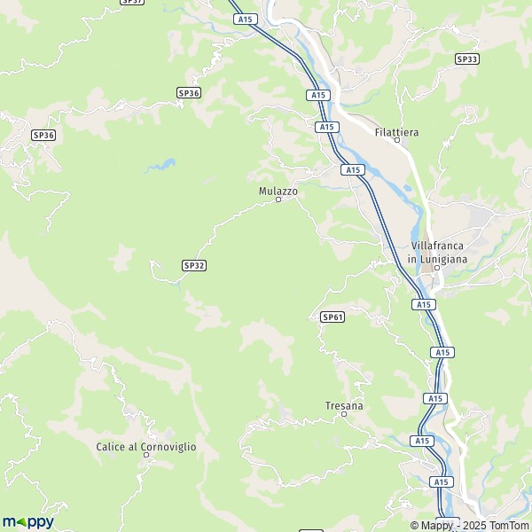 La carte pour la ville de Mulazzo 54026