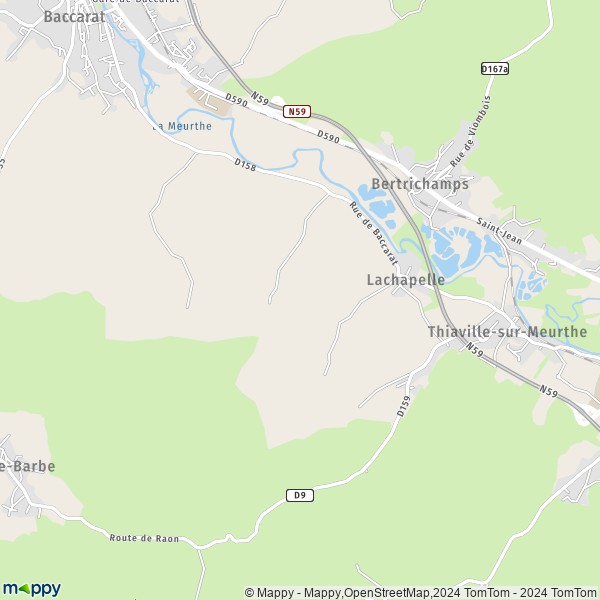 La carte pour la ville de Lachapelle 54120