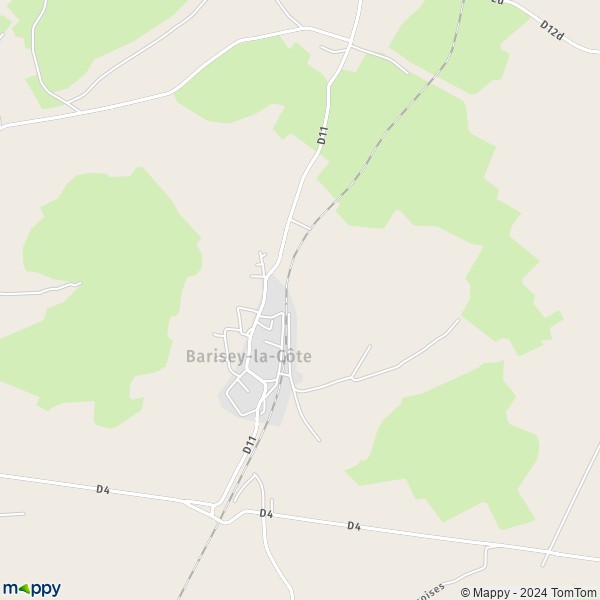 La carte pour la ville de Barisey-la-Côte 54170