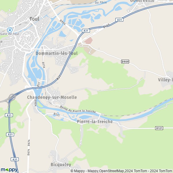 La carte pour la ville de Chaudeney-sur-Moselle 54200